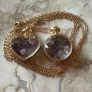 2 Amethyst & Floral Necklaces